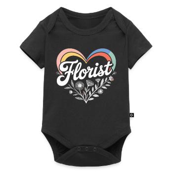 Florist Heart Design - Baby Premium short-sleeve bodysuit - black - Front