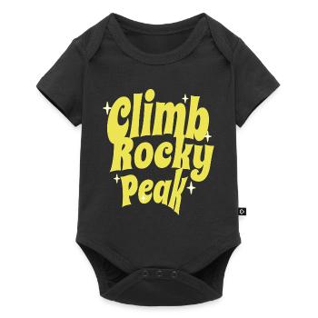Climb Rocky Peak Motivationsdesign - Baby Premium Kurzarmbody - Schwarz - Vorne