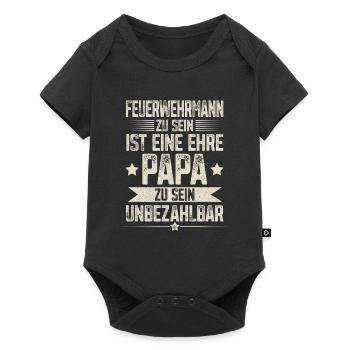Firefighter Dad - Baby Premium short-sleeve bodysuit - black - Front