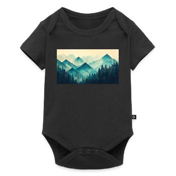 montagnes forestières - Body à manches courtes Premium Bébé - noir - Devant