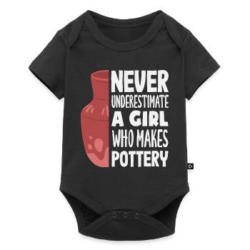 Never underestimate a girl who can do pottery - Baby Premium short-sleeve bodysuit - black - Front