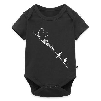 Battement de cœur du ski - Body à manches courtes Premium Bébé - noir - Devant