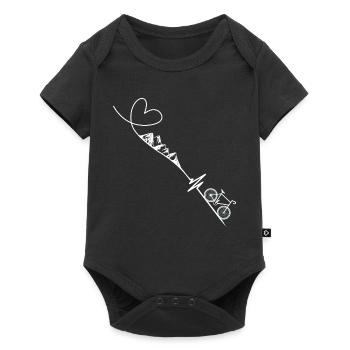 Vélo Montagnes Battement de cœur - Body à manches courtes Premium Bébé - noir - Devant