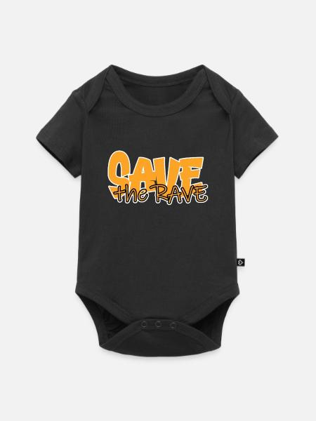 save the rave - Baby Premium Kurzarmbody - Schwarz