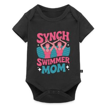 Synchronschwimmen Kunstschwimmen Wassersport - Baby Premium Kurzarmbody - Schwarz - Vorne