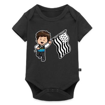 Brittany Boy Breton Costume Flag Gwenn ha du - Baby Premium short-sleeve bodysuit - black - Front