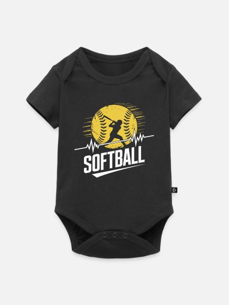 Softball - Baby Premium Kurzarmbody - Schwarz