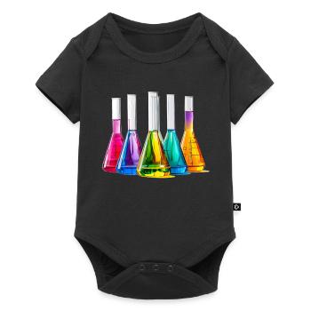 Colourful laboratory bottles in a play of colours - Baby Premium short-sleeve bodysuit - black - Front