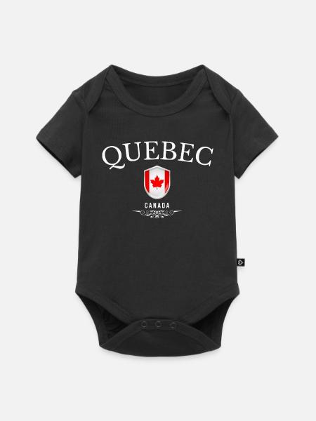Quebec Kanada, Souvenir Quebec - Baby Premium Kurzarmbody - Schwarz