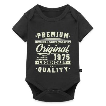 1975 Vintage Retro Birthday Gift - Baby Premium short-sleeve bodysuit - black - Front