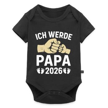 Future papa JE SERAI PAPA 2026 Drôle - Body à manches courtes Premium Bébé - noir - Devant