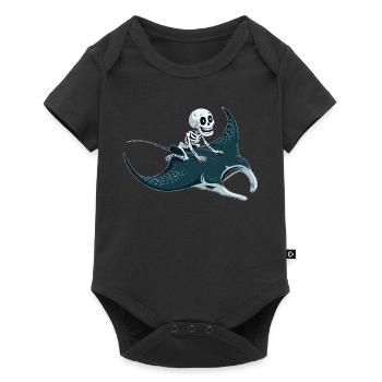 Squelette sur raie manta - Body à manches courtes Premium Bébé - noir - Devant
