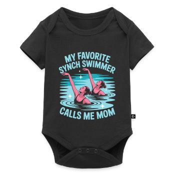Synchronschwimmen Kunstschwimmen Wassersport - Baby Premium Kurzarmbody - Schwarz - Vorne