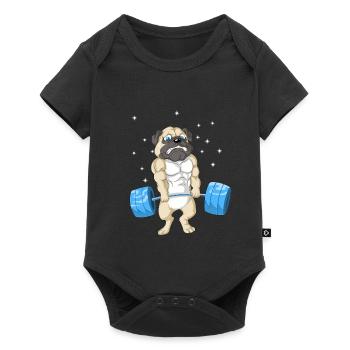 Pug weightlifting Gym - Baby Premium short-sleeve bodysuit - black - Front