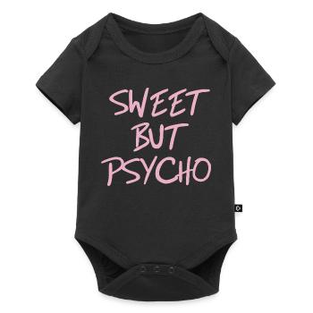 Dicton doux mais psychopathe en rose - Body à manches courtes Premium Bébé - noir - Devant