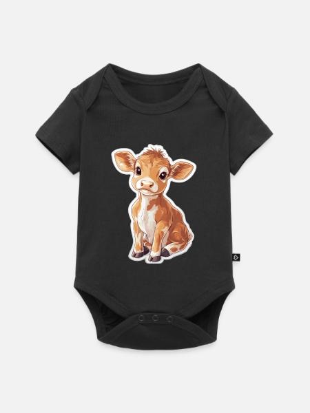 Kuh - Baby Premium Kurzarmbody - Schwarz