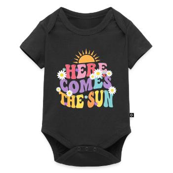HERE COMES THE SUN Sun & Flowers Trend - Baby Premium short-sleeve bodysuit - black - Front