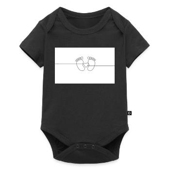 Heartfelt footprints with heart detail - Baby Premium short-sleeve bodysuit - black - Front
