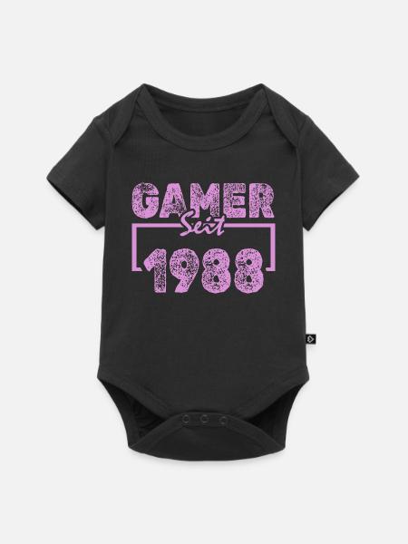 1988 - Baby Premium Kurzarmbody - Schwarz