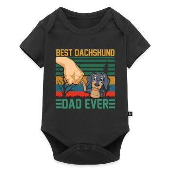Best Dachshund Dad Fathers Day - Baby Premium short-sleeve bodysuit - black - Front