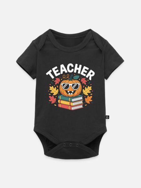 Lehrer Geschenkidee Herbst - Baby Premium Kurzarmbody - Schwarz