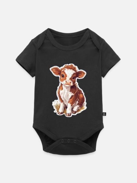 Kuh - Baby Premium Kurzarmbody - Schwarz