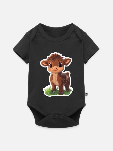 Kuh - Baby Premium Kurzarmbody - Schwarz