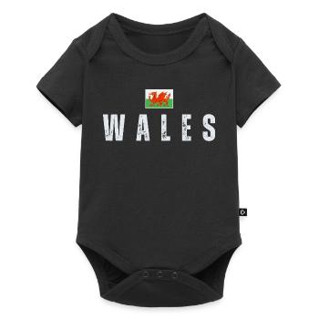 Drapeau du Pays de Galles, j’aime le Pays de Galles - Body à manches courtes Premium Bébé - noir - Devant