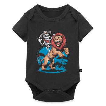 Conception d’aventure de lions et de squelettes - Body à manches courtes Premium Bébé - noir - Devant