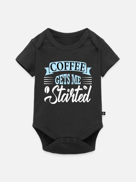 coffee gets me started - Baby Premium Kurzarmbody - Schwarz