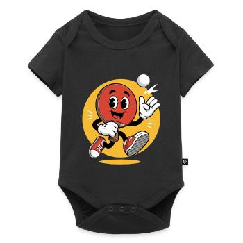 Table Tennis Cartoon Design - Baby Premium short-sleeve bodysuit - black - Front