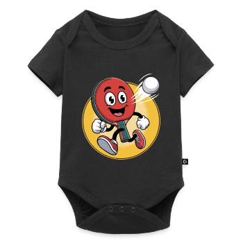 Table Tennis Cartoon Design - Baby Premium short-sleeve bodysuit - black - Front