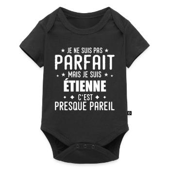 Etienne: authentic, imperfect, top, perfection - Baby Premium short-sleeve bodysuit - black - Front