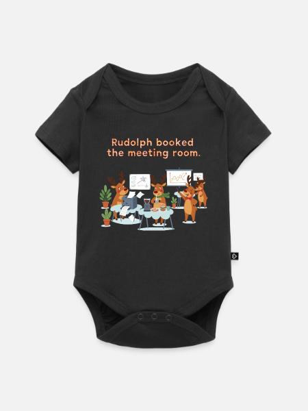Rudolph a réservé la salle de réunion - Body à manches courtes Premium Bébé - noir