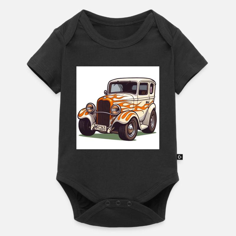 Oldtimer Hot Rod Auto - Baby Premium Kurzarmbody - Schwarz