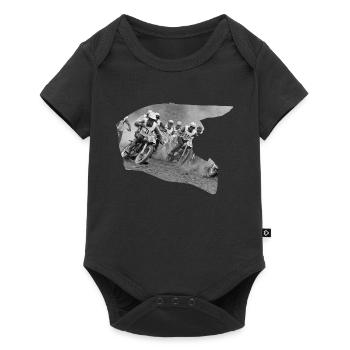 Motocross Helmet black and white design - 2 - Baby Premium short-sleeve bodysuit - black - Front