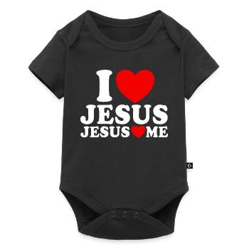 J’aime Jésus Jésus m’aime Foi chrétienne - Body à manches courtes Premium Bébé - noir - Devant