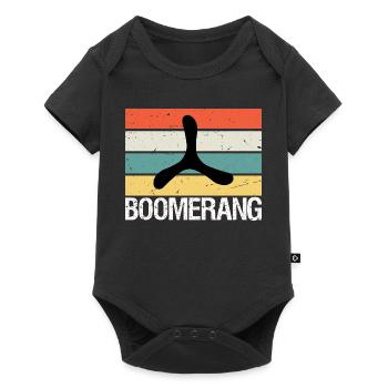 Boomerang Vintage Rétro Cadeau - Body à manches courtes Premium Bébé - noir - Devant