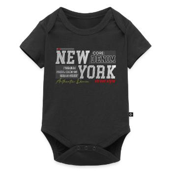 New York Street Style Denim Design - Body à manches courtes Premium Bébé - noir - Devant