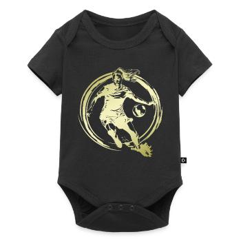 Female Soccer Player Silhouette - Baby Premium short-sleeve bodysuit - black - Front