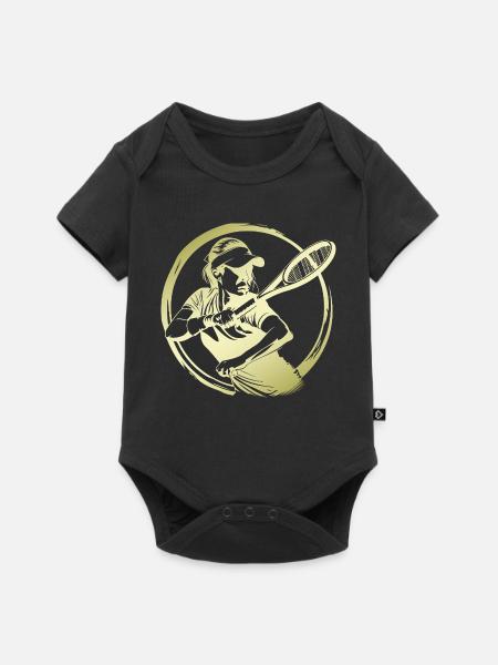 Tennis Spielerin Silhouette - Baby Premium Kurzarmbody - Schwarz