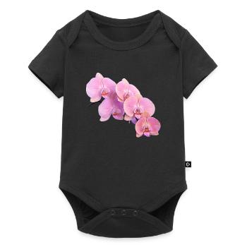 Pink Orchid Isolated Clipart  - Baby Premium short-sleeve bodysuit - black - Front