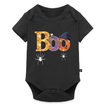 Boo motif Halloween - Body à manches courtes Premium Bébé - noir - Devant