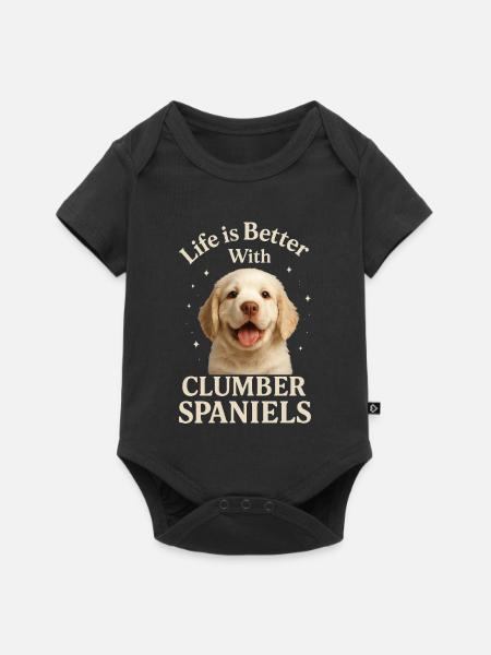 Clumber Spaniel - Baby Premium Kurzarmbody - Schwarz