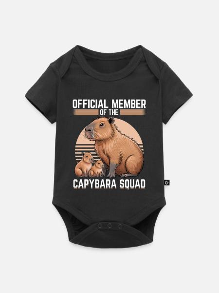 Funny aesthetic Kawaii Capybara - Baby Premium Kurzarmbody - Schwarz