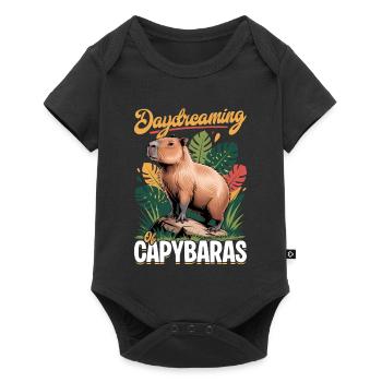 Funny aesthetic Kawaii Capybara - Baby Premium short-sleeve bodysuit - black - Front
