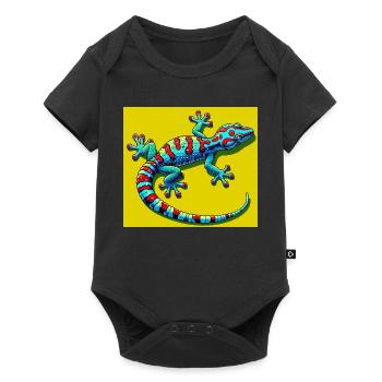 Gecko - Baby Premium Kurzarmbody - Schwarz - Vorne