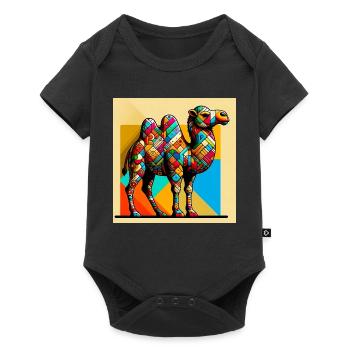 Kamel - Baby Premium Kurzarmbody - Schwarz - Vorne