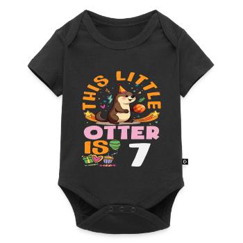 This Otter Is 7 - Cute Birthday Motif - Baby Premium short-sleeve bodysuit - black - Front