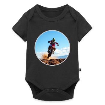 Motocross colour logo - Light Grey - Baby Premium short-sleeve bodysuit - black - Front